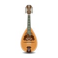 Vector illustration of mandolin isolated on white background. Royalty Free Stock Photo