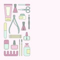 Vector illustration Manicure tools and accessories. A set of elements Royalty Free Stock Photo