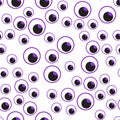 Vector illustration Many eyes seamless pattern. Happy Halloween design for children on a white background. Royalty Free Stock Photo