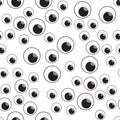 Vector illustration Many eyes seamless pattern. Happy Halloween design for children on a white background.