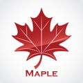 Maple leaf glossy red logo