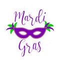 Vector illustration of Mardi Gras background with typography text