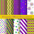 Vector illustration of Mardi Gras pattern backgrounds Royalty Free Stock Photo