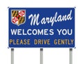 Maryland Welcomes You road sign