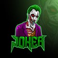 Mascot joker esport logo design Royalty Free Stock Photo