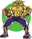 Wildcat Brute Football Vector Illustration