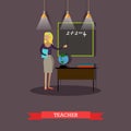 Vector illustration of mathematics teacher in flat style Royalty Free Stock Photo