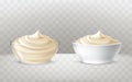 Vector illustration of mayonnaise, sour cream, sauce, sweet cream, yogurt, cosmetic cream