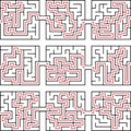 Vector illustration of maze way, solution, puzzle