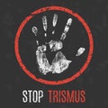 Vector illustration. The medical diagnosis. Stop trismus trismus.