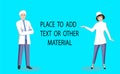 Vector illustration of medical professionals with space to add text or other materials Royalty Free Stock Photo