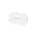 Vector illustration of medicinal round tablets with shadows, in a flat style Royalty Free Stock Photo
