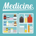 Vector illustration of medicine cupboard