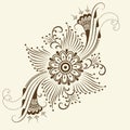 Vector illustration of mehndi ornament. Traditional indian style, ornamental floral elements for henna tattoo Royalty Free Stock Photo