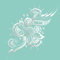 Vector illustration of mehndi ornament. Traditional indian style, ornamental floral elements for henna tattoo Royalty Free Stock Photo