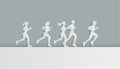 Vector illustration men and women running marathon.