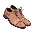 Men`s shoes of The Great Gatsby. Vector doodle illustration Royalty Free Stock Photo