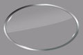 Vector illustration of a metal oval. Silver badge for the logo. Gray 3d emblem. Stock image