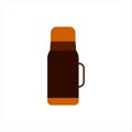 Vector illustration of a metal thermos for hiking