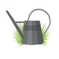 Vector illustration of a metal watering can Royalty Free Stock Photo