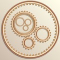 Vector illustration of metallic copper gear wheels