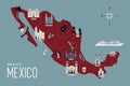 Vector illustration of Mexico map Royalty Free Stock Photo