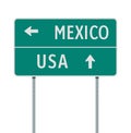 Mexico or USA directions road sign