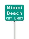 Miami Beach City Limits road sign Royalty Free Stock Photo
