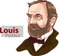 Vector illustration of a Microbiologist Louis Pasteur Royalty Free Stock Photo