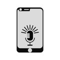 vector illustration of a microphone icon logo