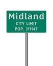 Midland City Limit road sign