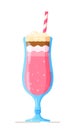 Vector illustration of a milkshake isolated on a white background.