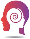 Mind swirl with head logo Royalty Free Stock Photo