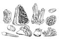 Crystals and gem stones Royalty Free Stock Photo