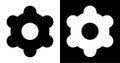 Black and White Solid Gear Settings Icon Royalty Free Stock Photo