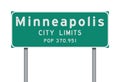 Minneapolis City Limits road sign Royalty Free Stock Photo