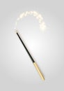 Vector illustration of miracle magical stick with sparkle isolated on transparent background. shot of a magic wand