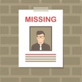 Missing person, graphic wanted poster, lost anonymous