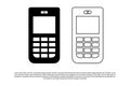 vector illustration mobile phone old style keypad phone on white background Royalty Free Stock Photo