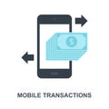 Mobile Transactions icon concept