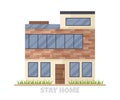 Vector illustration of modern big cottage house Royalty Free Stock Photo