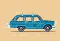 Vector illustration modern blue retro car