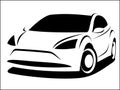 Vector illustration of a modern car with a sporty aerodynamic design