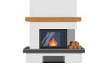 Cozy Fireplace Illustration Royalty Free Stock Photo