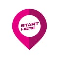 Vector illustration modern flat start here map pointer icon Royalty Free Stock Photo