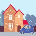House and eco car Royalty Free Stock Photo