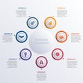 Vector illustration Modern Infographic diagram business steps for 7 options. Royalty Free Stock Photo