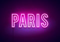 Vector Illustration Modern Paris City Neon Light Sign Royalty Free Stock Photo