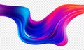 Vector illustration: Modern twisted colorful flow liquid shape. Acrylic paint sroke. Trendy art design