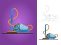 Vector illustration of a modern vacuum cleaner. Flat design icon with a long shadow Royalty Free Stock Photo